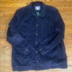 LL Bean Women's Comfort Corduroy Relaxed Shirt Reef Blue 2X Plus